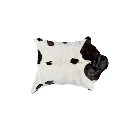 Homeroots 2 x 3 in. Calfskin Rug White & Chocolate 316980